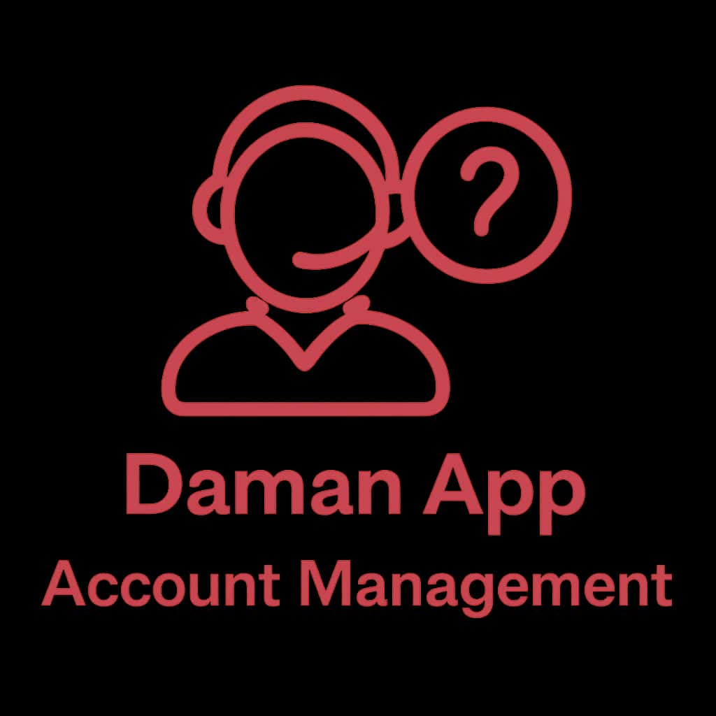 An icon representing guidance for managing accounts within the Daman App.