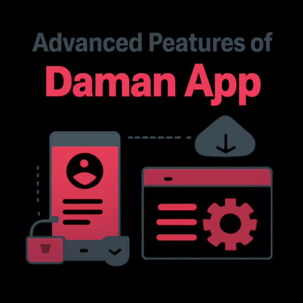 Diagram explaining the advanced features of Daman App.