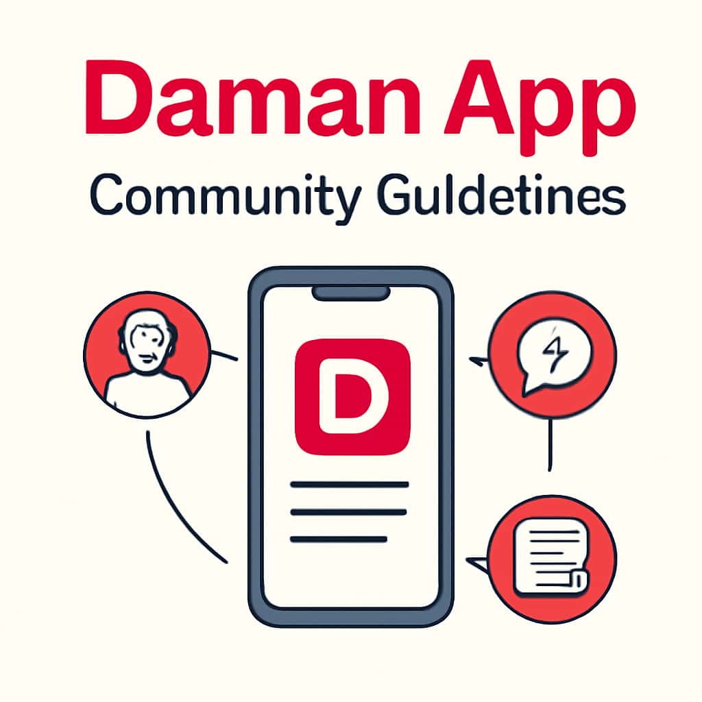 Diagram illustrating the Daman App Community Guidelines