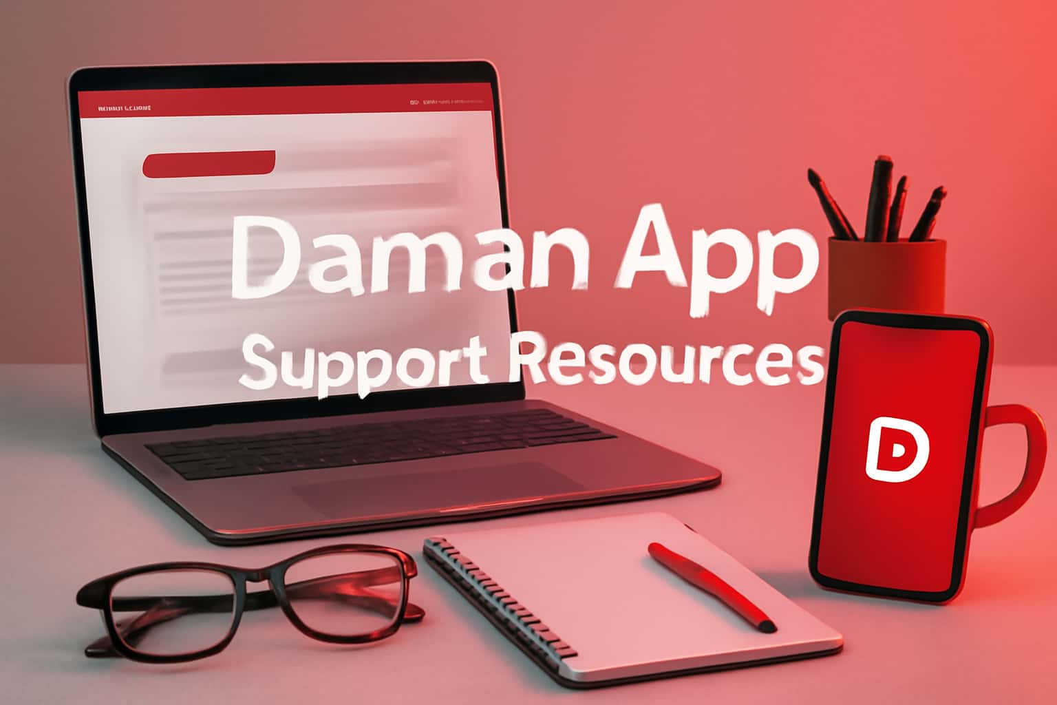 A futuristic representation of support resources for Daman App