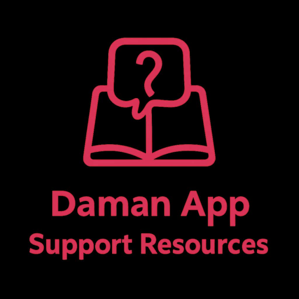 An icon symbolizing support resources for Daman App