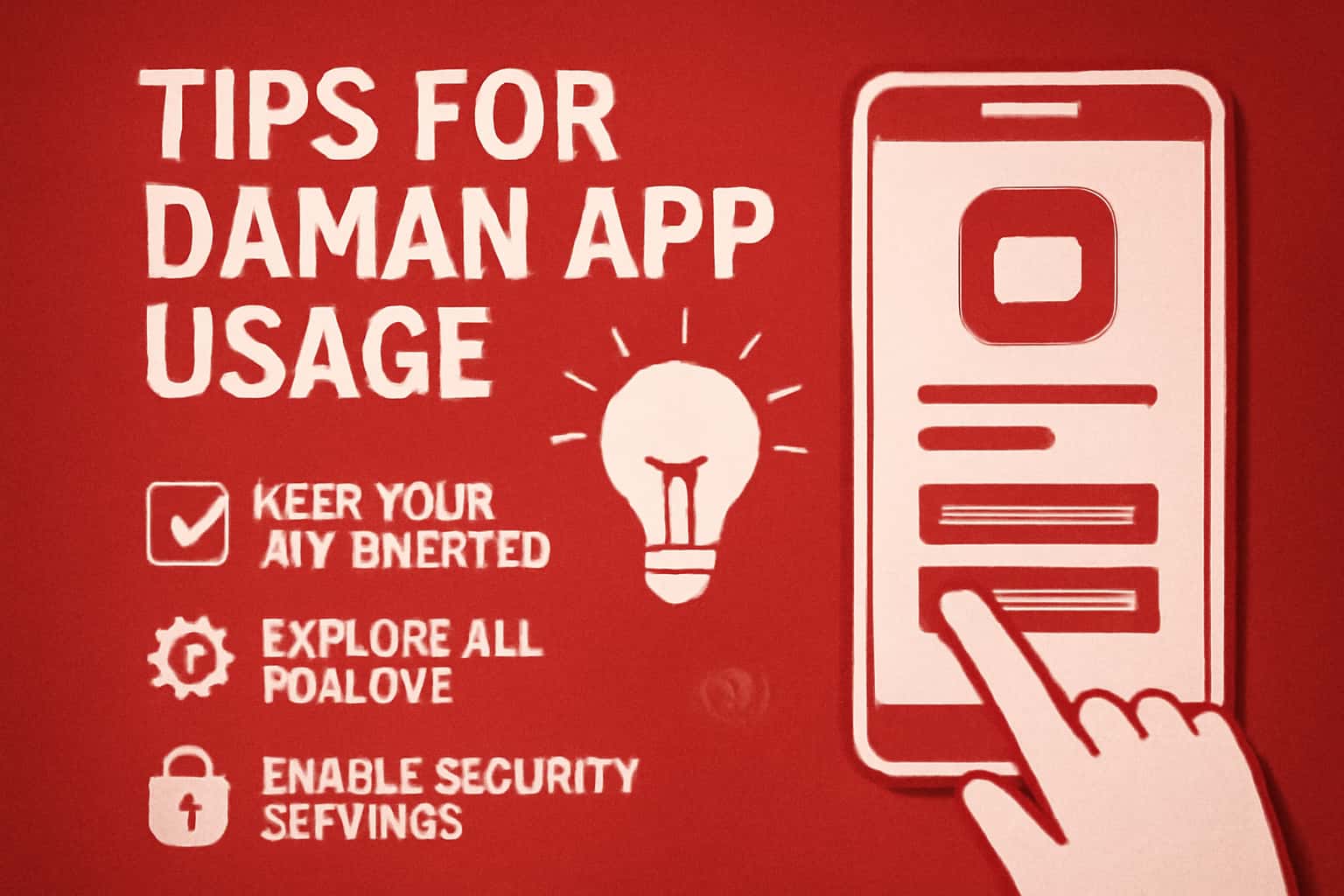 An informational graphic showcasing the tips for using the Daman App effectively.