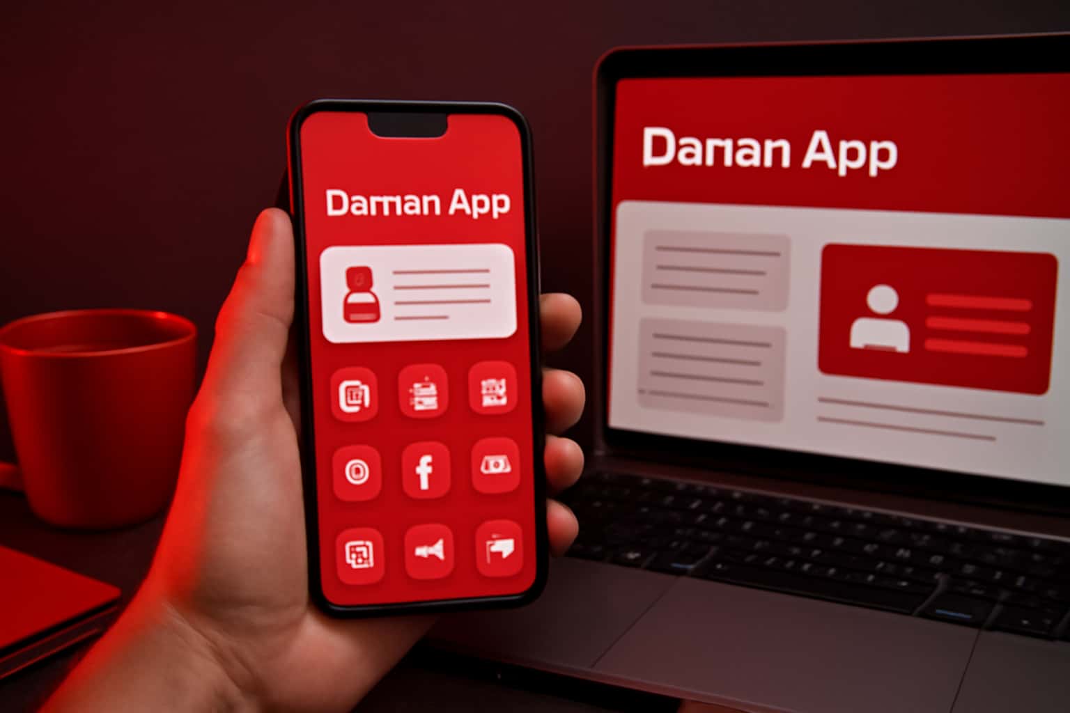 An informational visual representation of the Daman App features.
