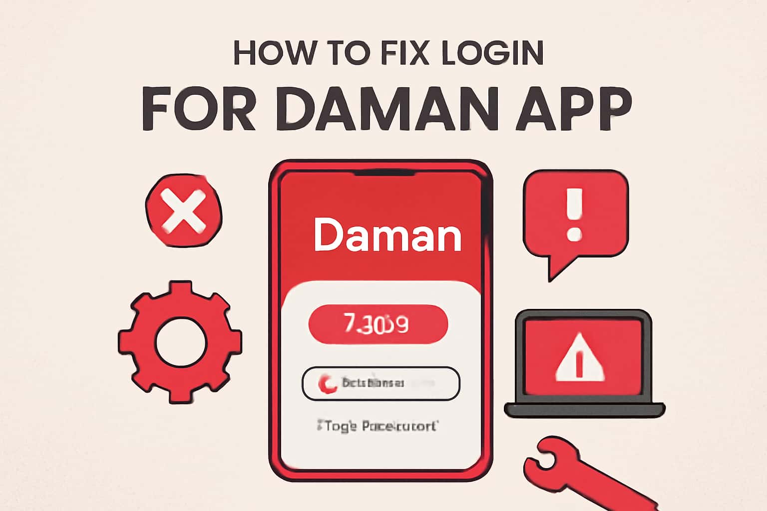 An informative scene related to fixing login issues for Daman App.