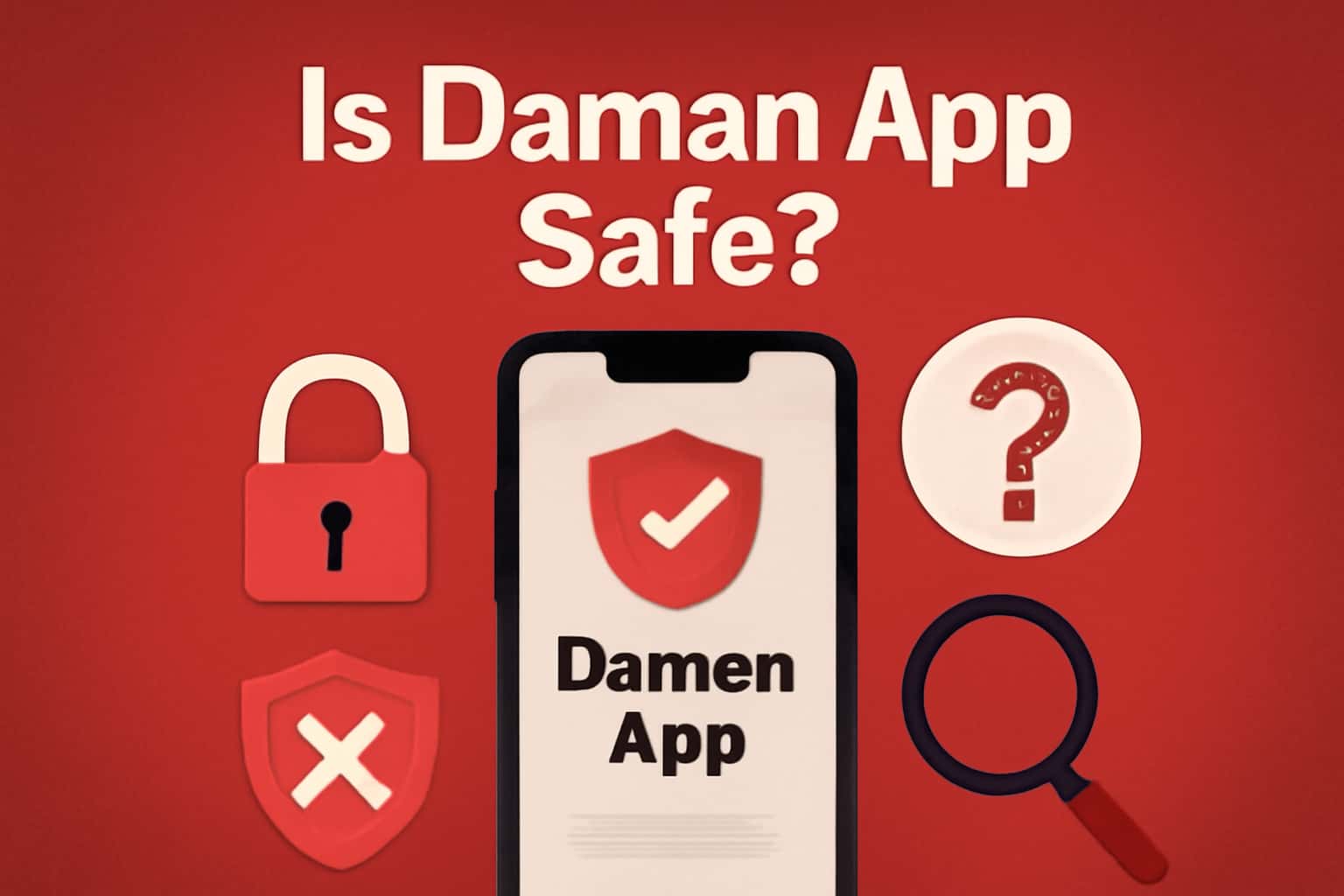 Visual representation of the Daman App safety features with a focus on user data protection.